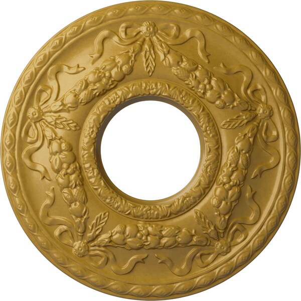 Ekena Millwork Hurley Ceiling Medallion (Canopies up to 7 1/4"), 22 1/8"OD x 7 1/4"ID x 1 3/4"P, Iridescent Gold CM26HUIGS - main